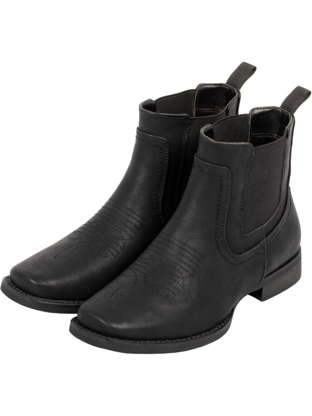 Men’s  Black Ankle Chelsea Cowboy Boots Western Slip On Casual Dress Boots